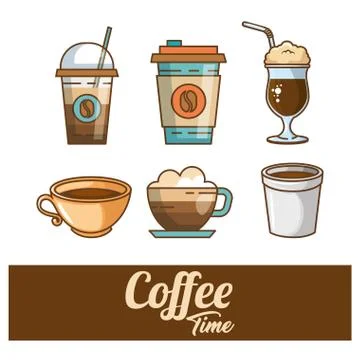 Delicious coffee time elements Illustrazione stock