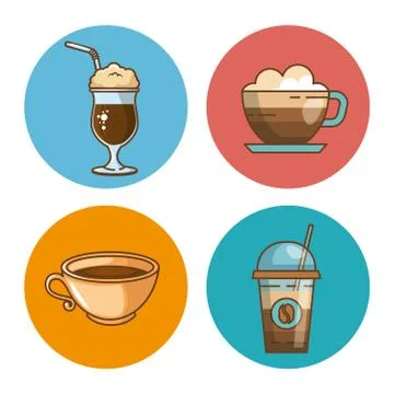 Delicious coffee time elements Illustrazione stock