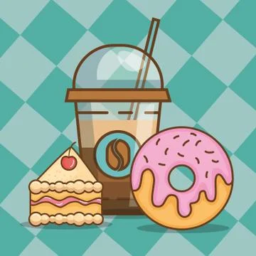 Delicious coffee time elements Stockillustratie