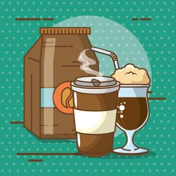 Delicious coffee time elements 스톡 일러스트