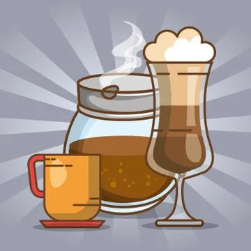 Delicious coffee time elements Illustrazione stock