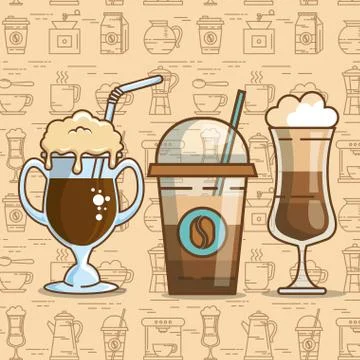 Delicious coffee time elements Illustrazione stock