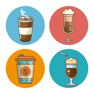 Delicious coffee time elements Illustrazione stock