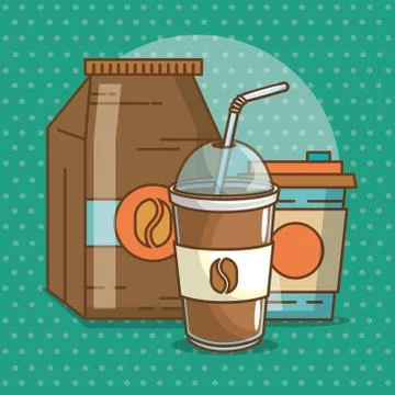 Delicious coffee time elements Illustrazione stock