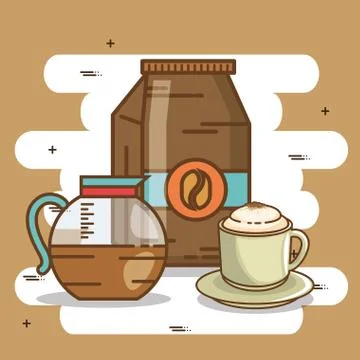 Delicious coffee time elements Illustrazione stock
