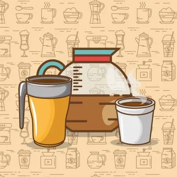 Delicious coffee time elements Stock Illustration