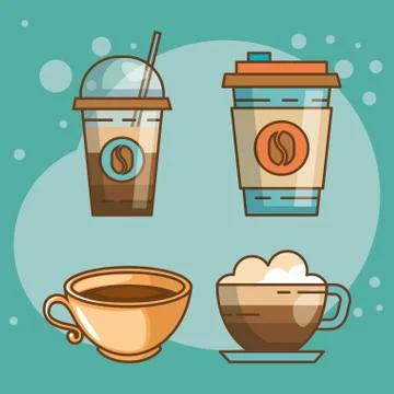 Delicious coffee time elements Stock Illustration