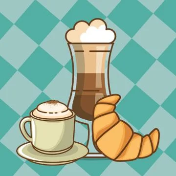 Delicious coffee time elements Illustrazione stock