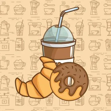 Delicious coffee time elements Illustrazione stock