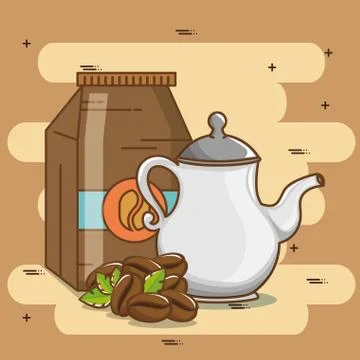 Delicious coffee time elements Illustrazione stock