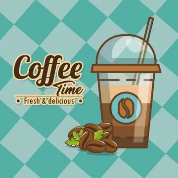Delicious coffee time elements Illustrazione stock