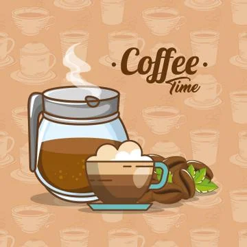 Delicious coffee time elements Illustrazione stock