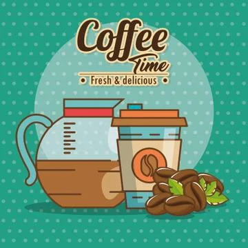 Delicious coffee time elements 스톡 일러스트