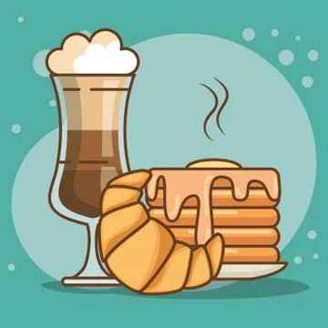 Delicious coffee time elements Illustrazione stock