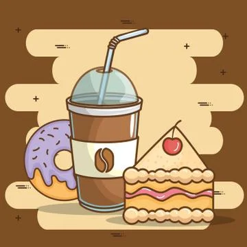 Delicious coffee time elements Illustrazione stock