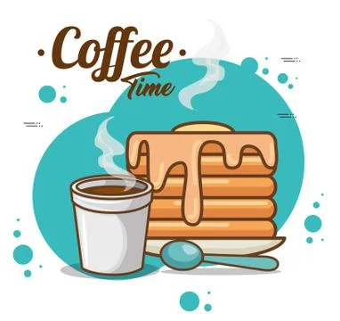 Delicious coffee time elements Stockillustratie