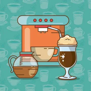 Delicious coffee time elements Stockillustratie