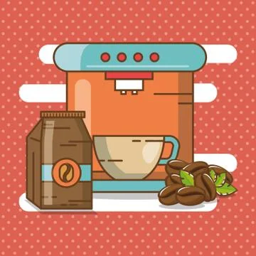 Delicious coffee time elements Stockillustratie