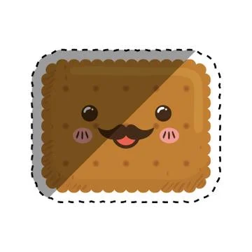 Delicious cookie Cartoon Stock Illustration