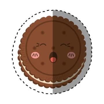Delicious cookie Cartoon Stock Illustration