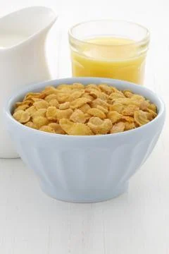 Delicious corn flake breakfast Stock Photos