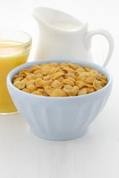 Delicious corn flake breakfast Фото