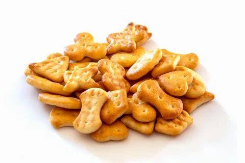 Delicious crackers on a white background Foto stock