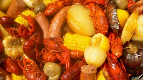 Delicious Crawfish Meal Stock Footage 97123090