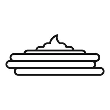 Delicious cream being spread on a stack of pancakes icon Illustrazione stock