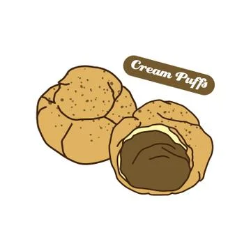 Delicious cream puff Stock Illustration