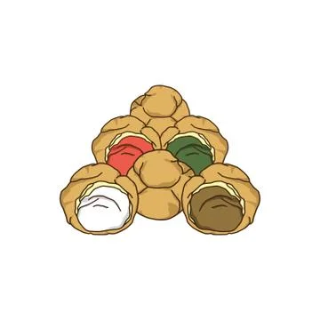 Delicious cream puff Illustrazione stock
