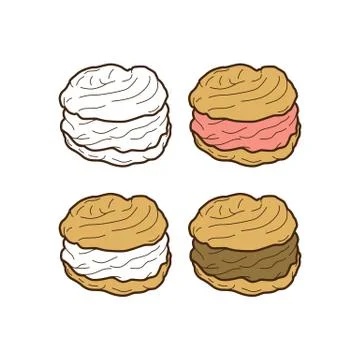 Delicious cream puff Illustrazione stock