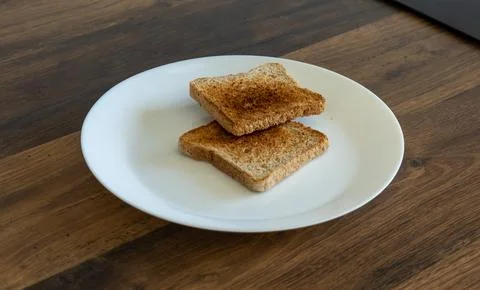 Delicious crispy fried bread toasts Stock Photos