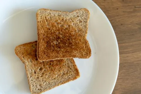Delicious crispy fried bread toasts Stock Photos