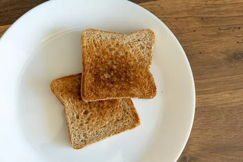 Delicious crispy fried bread toasts Stockfoto's
