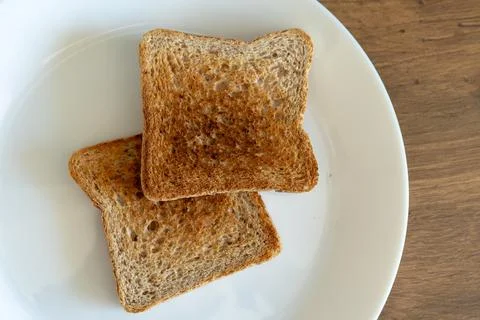 Delicious crispy fried bread toasts Stock Photos