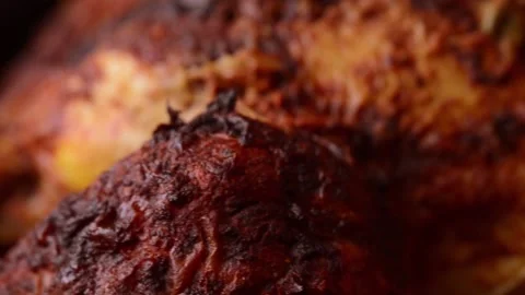 Delicious Crispy turkey macro close up pan footage Stock-Footage 149285885