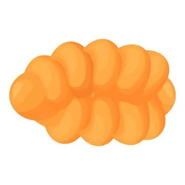 Delicious croissant forming a cloud shape on white background Stock Illustration