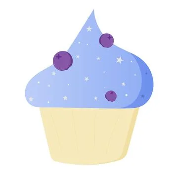 Delicious cupcake with bilberry Stock Illustration