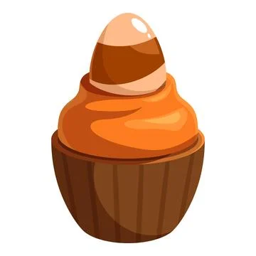 Delicious cupcake decorated with chocolate egg for easter celebration イラスト素材