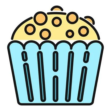 Delicious cupcake in paper wrapper presenting sweet dessert Stock Illustration