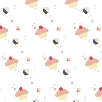 Delicious cupcake pattern. Stock Illustration