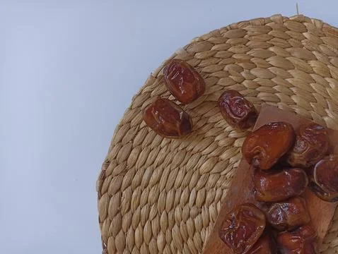 Delicious dates, dried dates have a sweet taste. This fruit is very popular duri Stock Photos