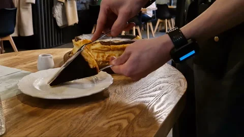 Delicious dessert in the cafe Stock Footage 244840486