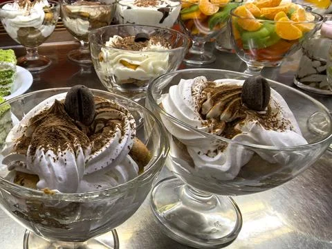 Delicious dessert display featuring assorted treats at a festive gathering Stock Photos