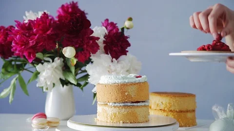 Delicious dessert preparation. Stock Footage 105448060