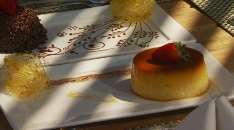 Delicious dessert served on restaurant Stock-Footage 60690874