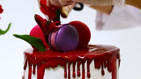 Delicious dessert on the white background. Stock Footage 106614399