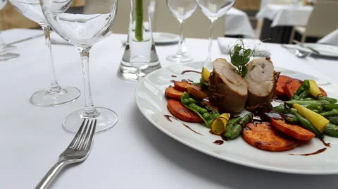Delicious dish on the plate. Stock Footage 60702098