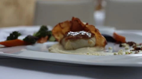 Delicious dish on the plate. Stock Footage 60702599